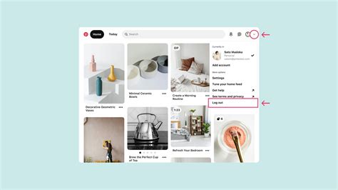 Accedere e scollegarsi da Pinterest .